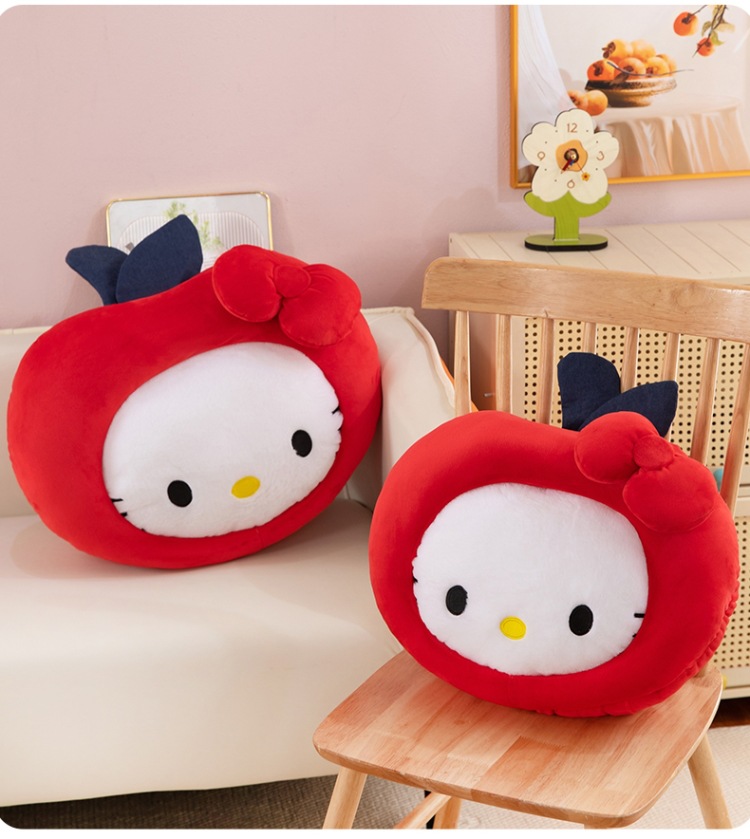 Tiktok-Style Kt Cat Pillow Cartoon Cute Classic Hello Kitty Plush Toy Apple Pillow Doll Gift