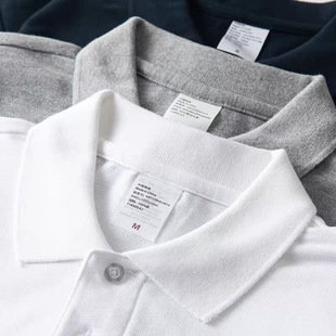 Pique Cotton 200 Summer Lapel Basic Shirt Loose and Versatile Short-Sleeved Shirt Pure Color Breathable for Men and Women