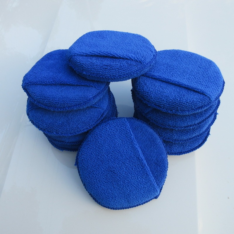 5inch Fiber Wax Applicator Pads with Finger Pocket Car Waxing Applicator Detail Polishing Foam Pad Polishing