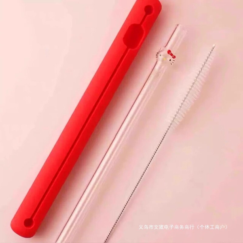 KT玻璃吸管可爱高颜值透明奶茶咖啡饮料直饮水耐高温耐用|undefined