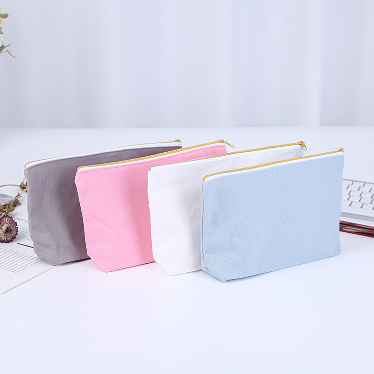 彩色简约大容量棉布笔袋拉链水洗文具笔袋学生帆布笔袋定 制批发