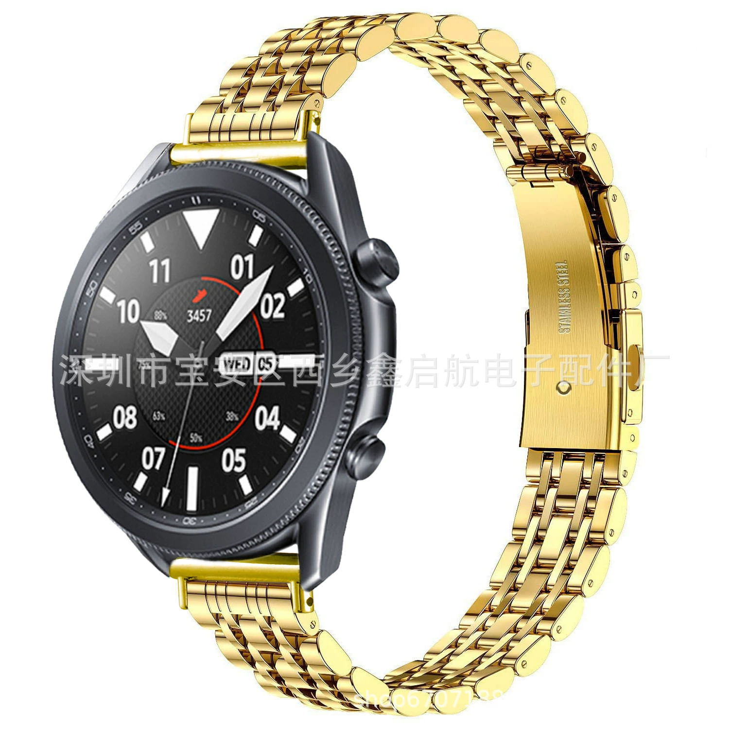 Подходит для ремешка Galaxy Watch 3 узкий пояс семь бисерин плоская застежка ремешок Samsung узкий семь бисерин