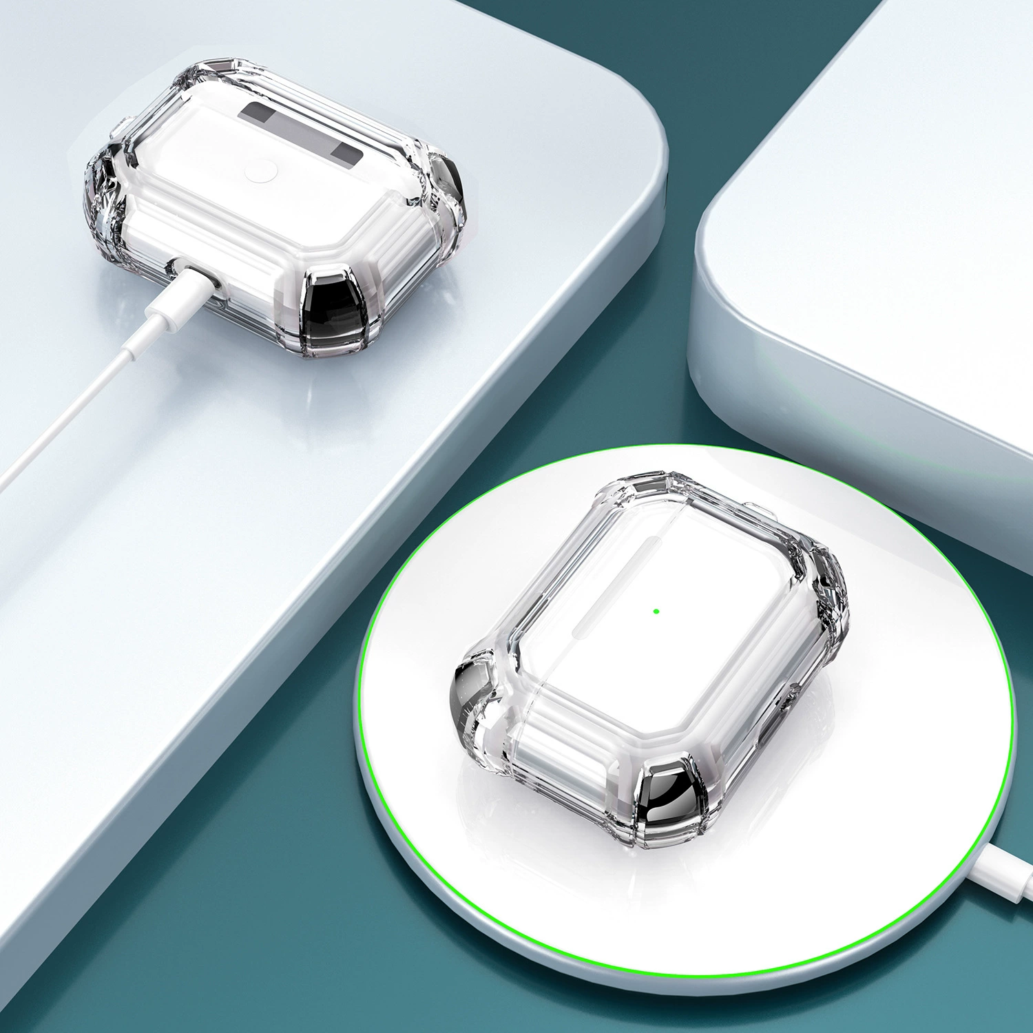 Чехол‑защитка для AirPods двухцветный Apple, защита от падений, для AirPods 1–2, 3, Pro, Pro 2