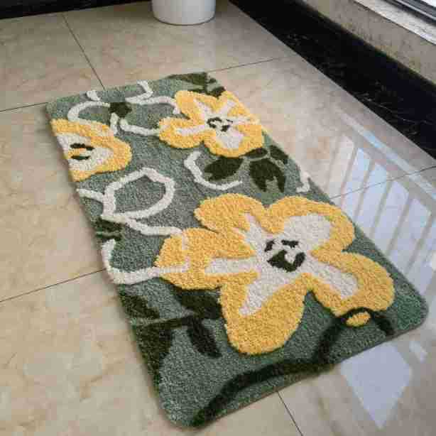 Inodoro esterilla semicircular cuadrilátero pastoral esterilla de baño esterilla de suelo absorción de agua esterilla de piso de uso repetido