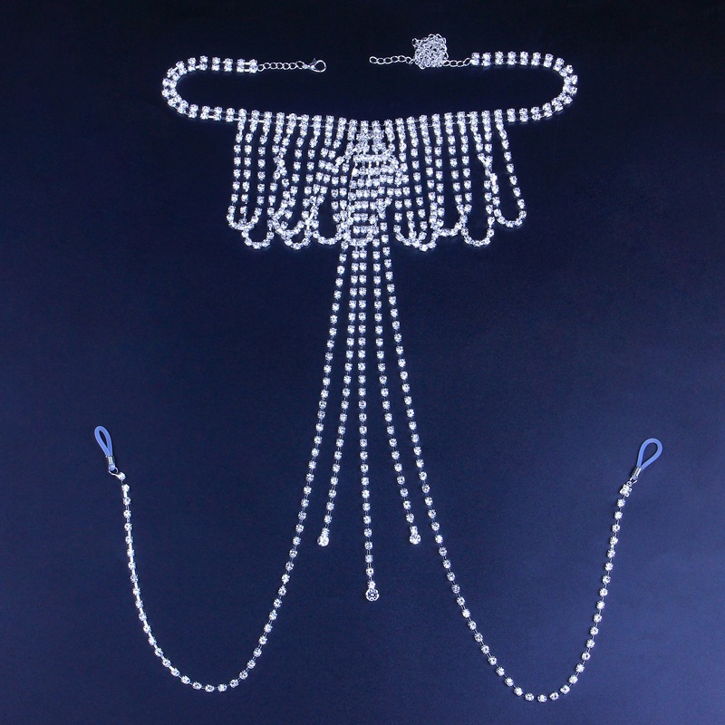 Cadena de pecho de moda europea y americana tendencia de la personalidad sexy borla cadena del pezón accesorios sexy cadena del cuerpo