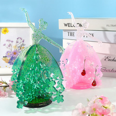 Ballet Dance Girl Jewelry Rack Mold DIY Epoxy Mold Dancing Girl Stand 3D Shelf Silicone Mold