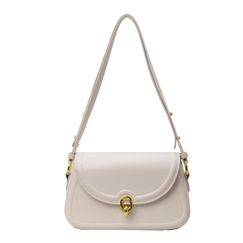 Women's 2024 New High Quality and Western Style One Shoulder Saddle Veatile Solid Color Crossbody Bag for Office_voghion.com