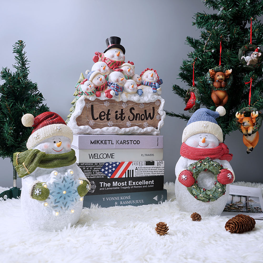 Decoración de Navidad americana creativa Navidad luminoso regalo resina artesanía hogar sala de estar decoración de escritorio