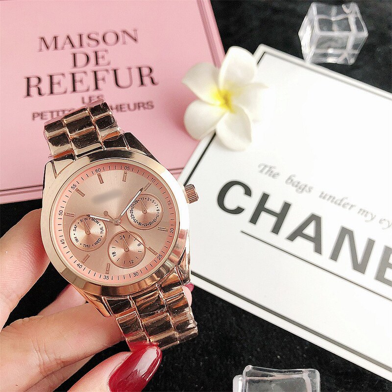 Fossil Women's Watch Rose Gold Steel Band Student Watch Fashion Quartz Watch Three-Hand Decoration Women's Watch Wholesale
