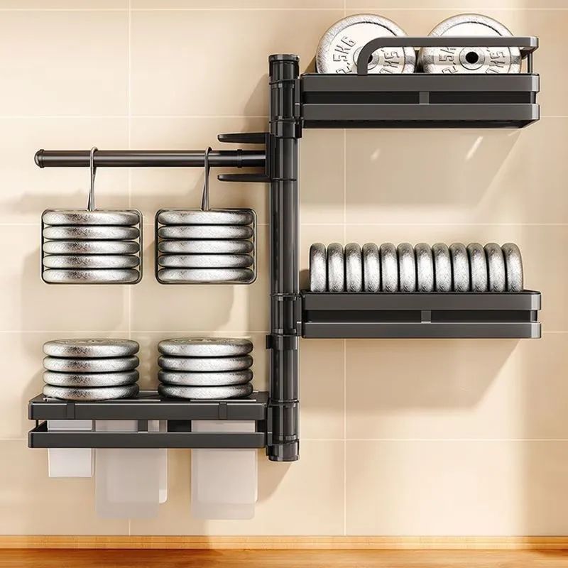Kitchen spice rack corner punch-free wall-mounted multi-layer rotating knife holder bathroom toilet storage rack