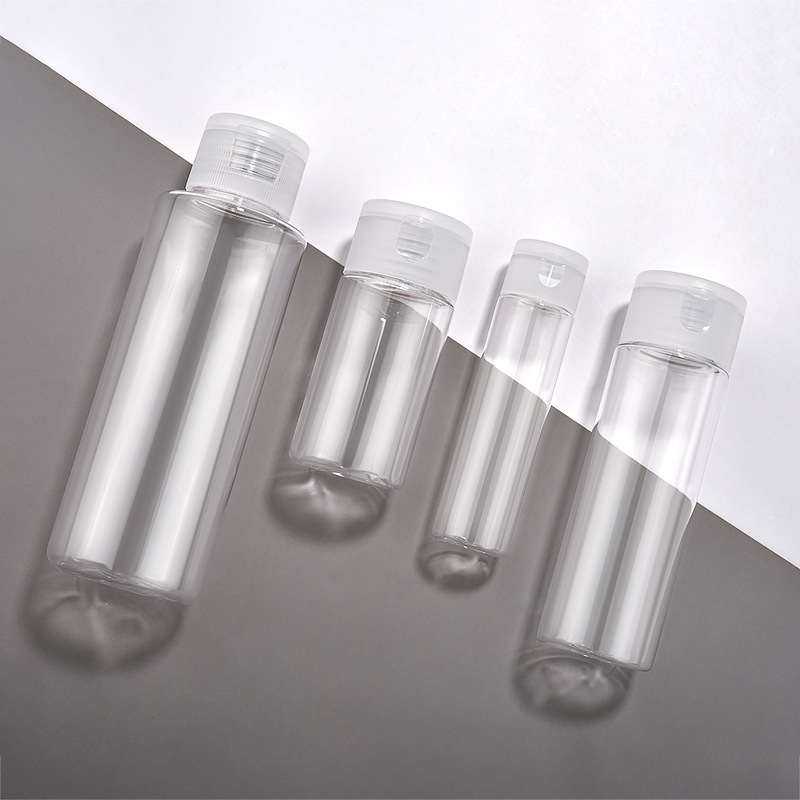现货PETG透明翻盖分装瓶爽肤水乳液瓶旅行便携化妆免洗洗手液空瓶