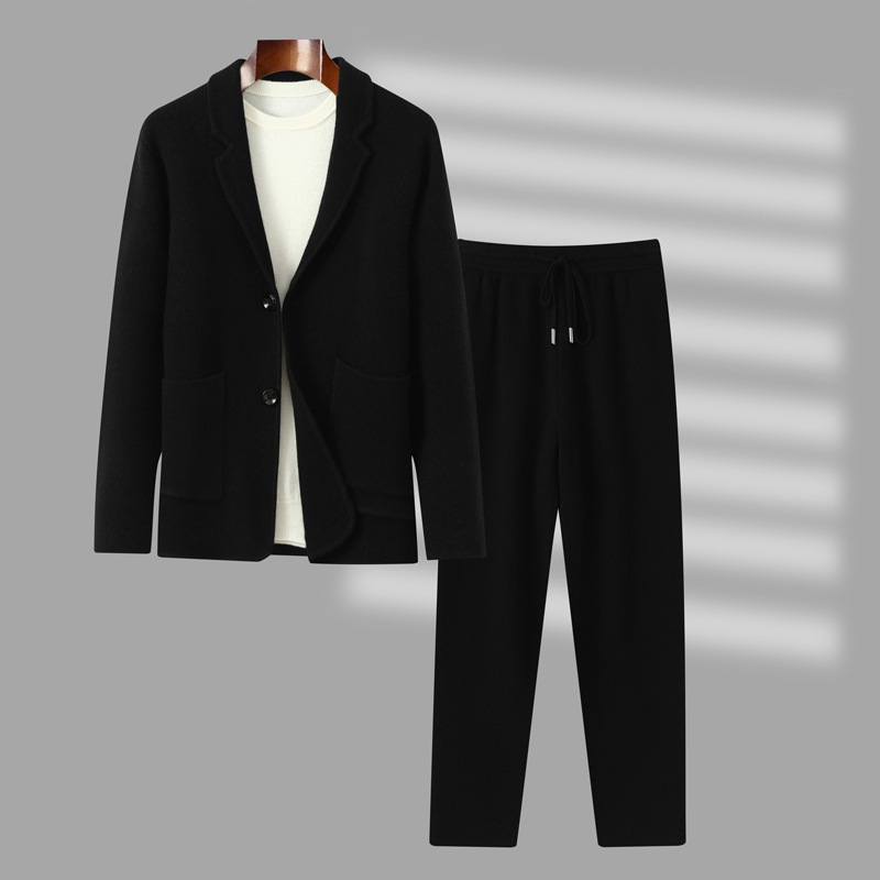 Cashmere Men's Thickeneded Air Layer Outwear Base Layer Business Casual Suit Wool Knitted Cashmere Sweater Suit Cashmere Men's Thickeneded Air Layer Outwear Base Layer Business Casual Suit Wool Knitted Cashmere Sweater Suit