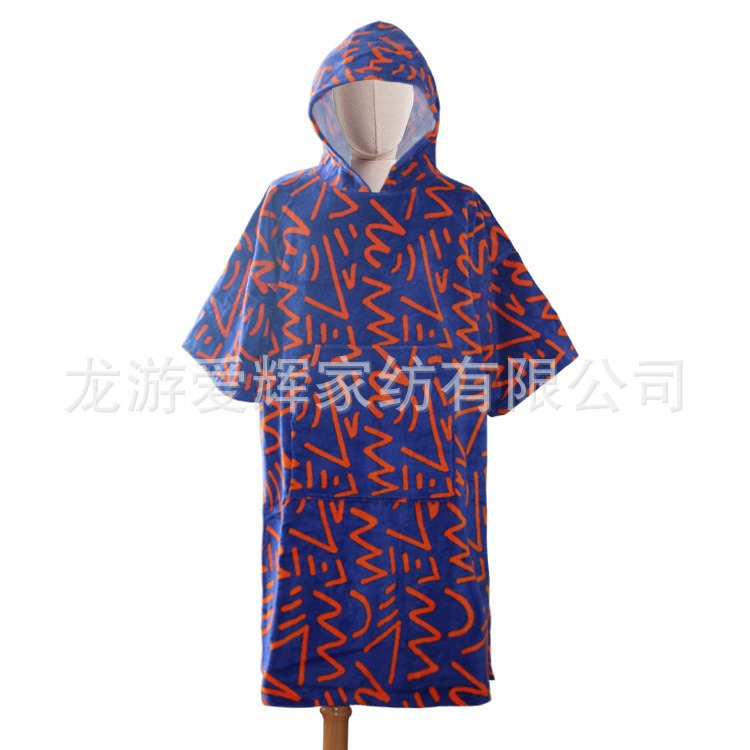 Хлопковый халат Пляжный плащ Серфинг Плащ Пляжный плащ с капюшоном