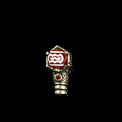 Zərgərlik ara hissələri with Agate Dzi Bead Inlay - no-3