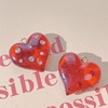Brand three dimensional stone inlay, resin heart-shaped heart shaped, pendant with accessories, earrings, hair accessory, handmade