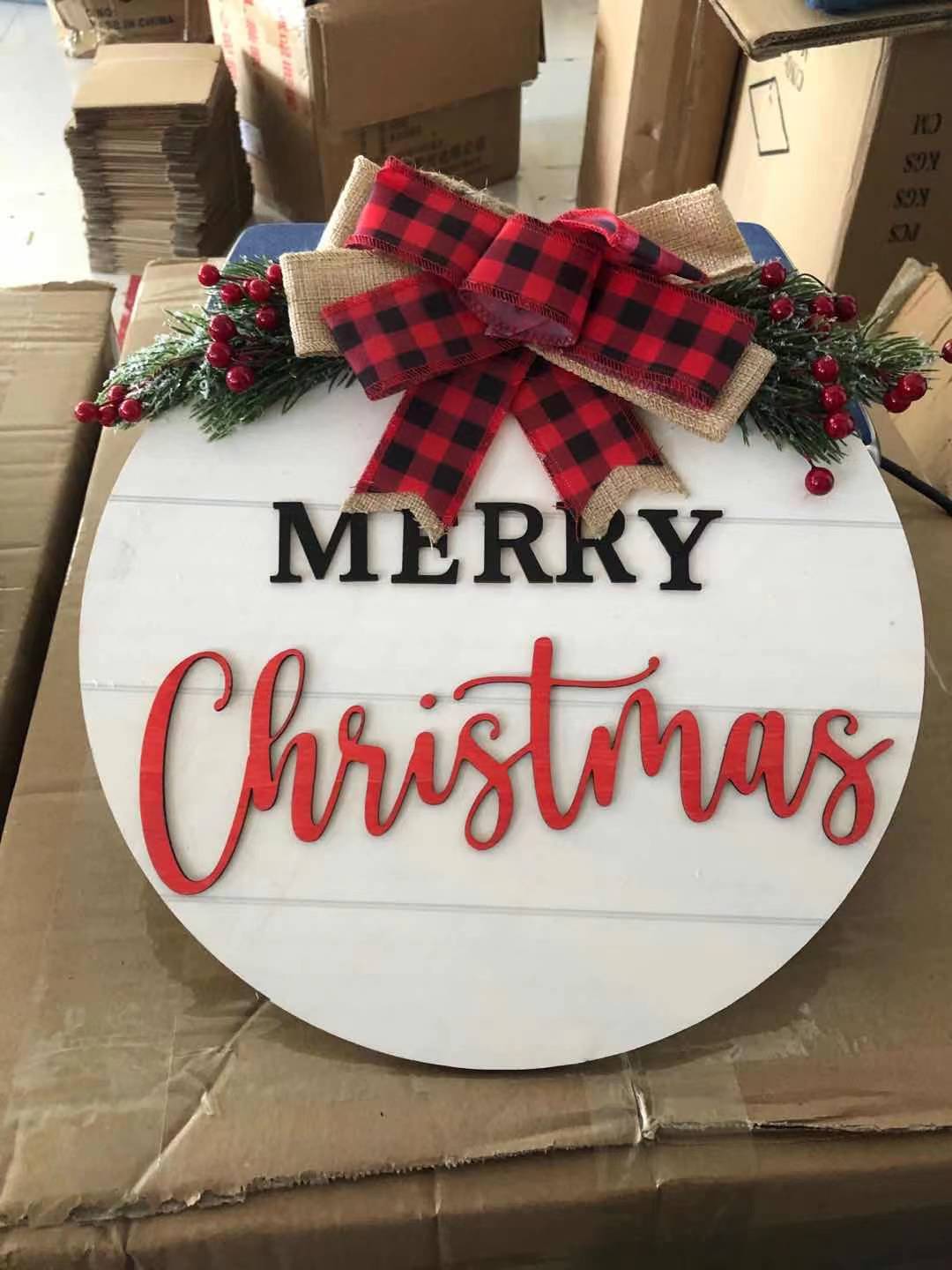 Weihnachten holz tür hängen anhänger Weihnachten front tür hof tor hintergrund wand dekoration anhänger_voghion.com