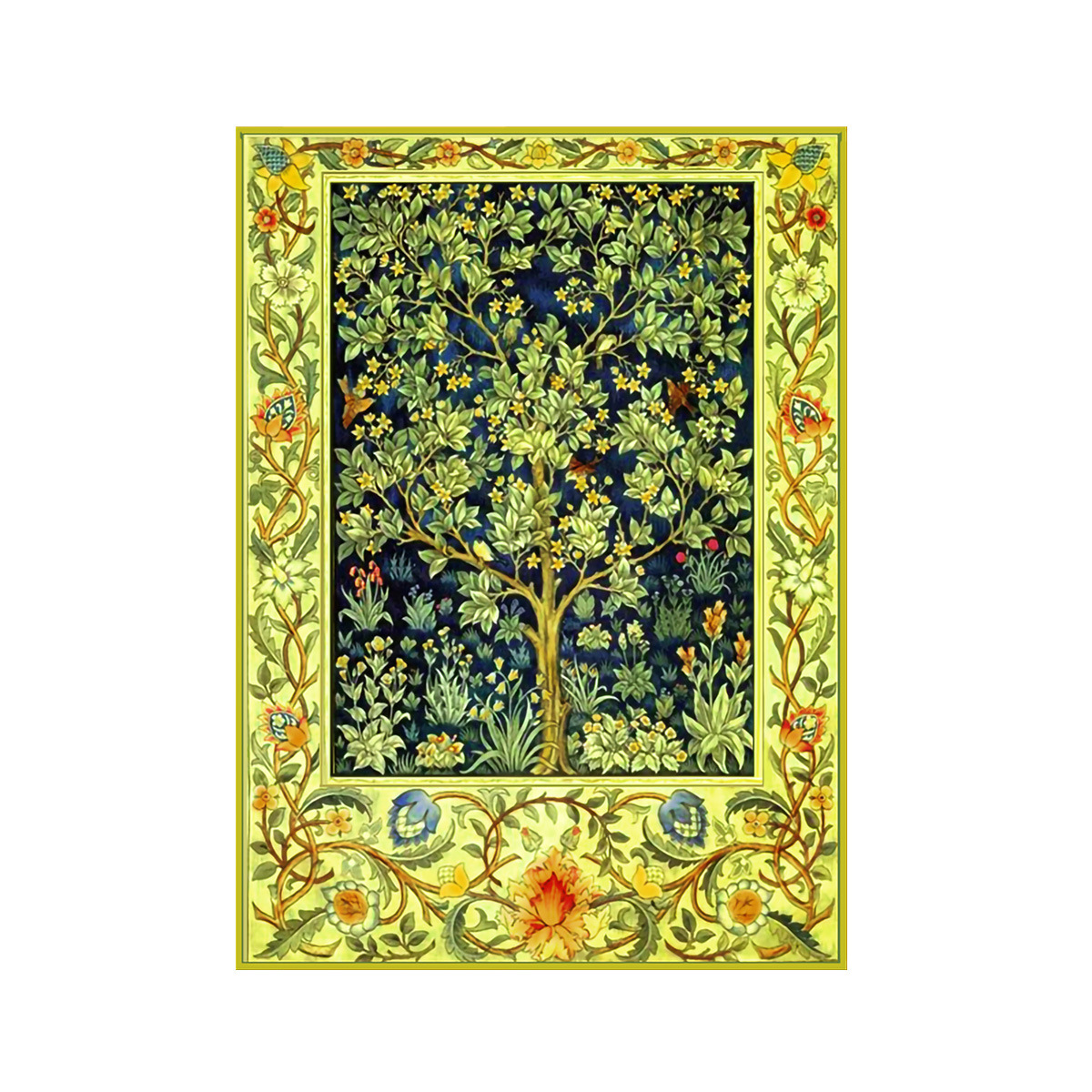 Mona Lisa Real Bordado cruzado Morris árbol de la vida dos sueños modernos estética planta pintura decorativa bordada a mano