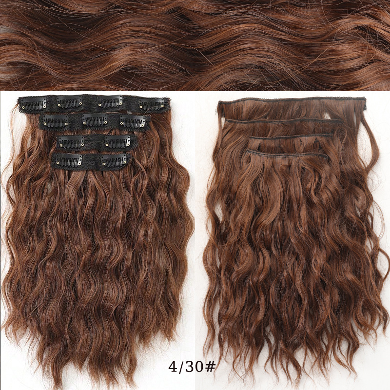 Extensii de păr sintetice cu clip ondulate efect undă_voghion.com