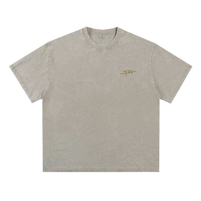 ヴィンテージ風純綿半袖Tシャツ メンズ 25 夏物 アメリカン風レタープリント 半袖 トレンドブランド ゆったり カップルTシャツ