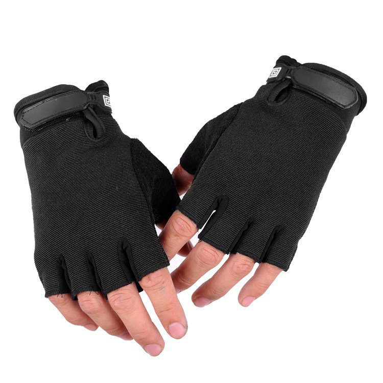 Riding guantes de medio dedo guantes tácticos transpirable antideslizante dedo abierto hombres y mujeres estudiante Delgado guantes deportivos al aire libre