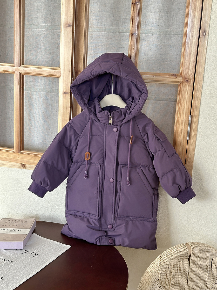 Otoño y invierno nuevo tipo de ropa de invierno para niños espeso mediano y largo de seda de terciopelo cálido ropa de niños chaqueta chaqueta comercio exterior