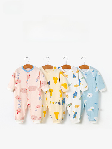 Baby Bodysuit Category A Pure Cotton Girls Spring Outfit Cute Boys Boneless Hoddie Ins Style Sleepwear Spring and Autumn