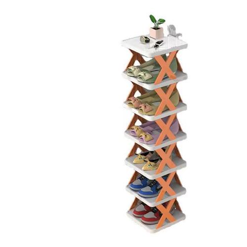 Simple Shoe Rack Home Space-Saving Storage Entryway Narrow Shoe Rack Multifunctional Creative Plastic Multi-Layer Dormitory Small Shoe Cabinet
