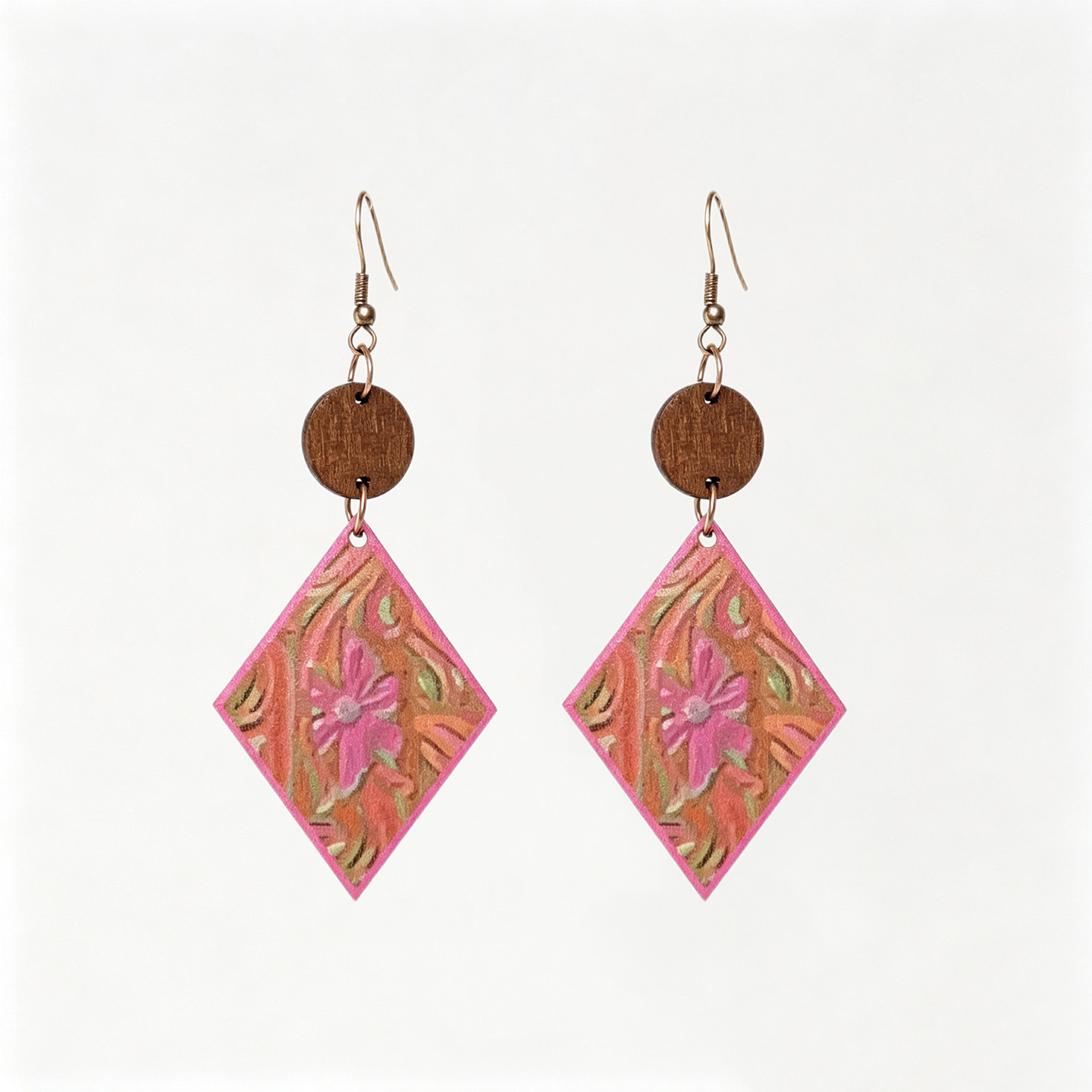 Bohemia estilo nacional pendientes rosa pendientes de mujer Yunnan Dali accesorios de viaje pendientes 2026 nuevo viaje