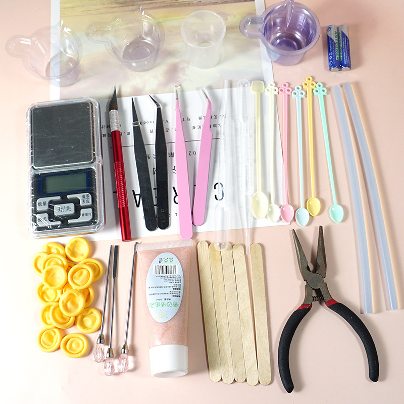 DIY透明滴胶水晶滴胶装粉勺搅拌棒滴胶电子称滴胶工具套餐-阿里巴巴