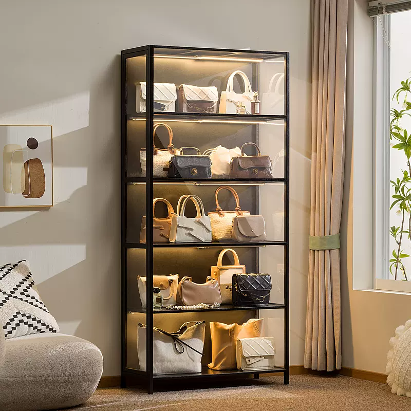 包包收纳神器家用衣柜存放防尘整理置物架奢侈品存放透明盒展示柜