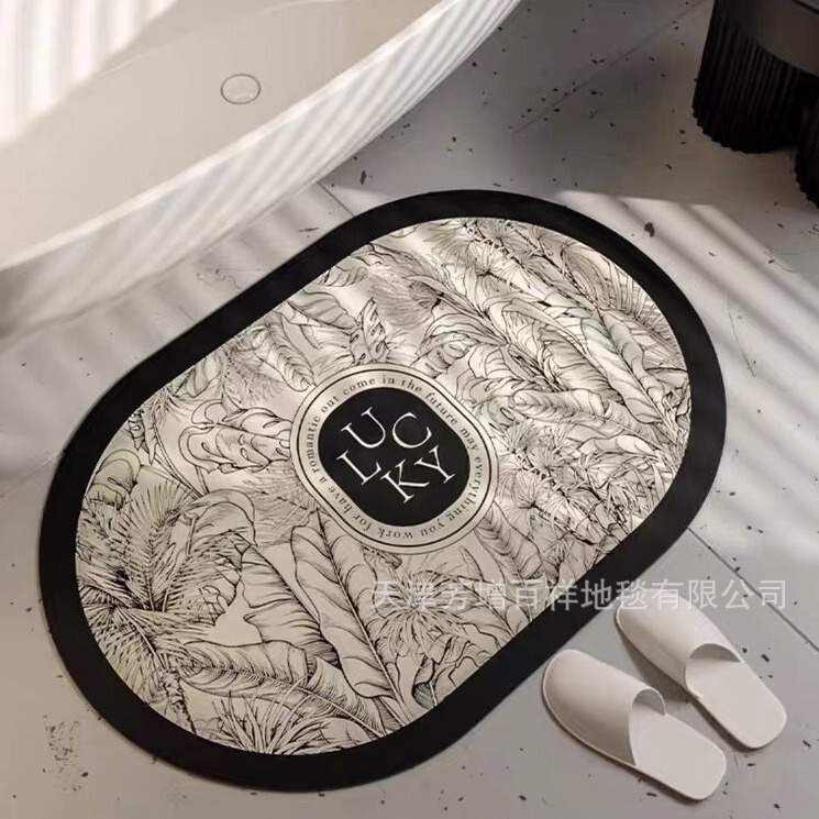 Modern minimalist Celtic diatomaceous earth bathroom mat, suitable for use in the bathroom, toilet, or near the entrance, with anti-slip properties, soft texture, and quick-drying, absorbent features