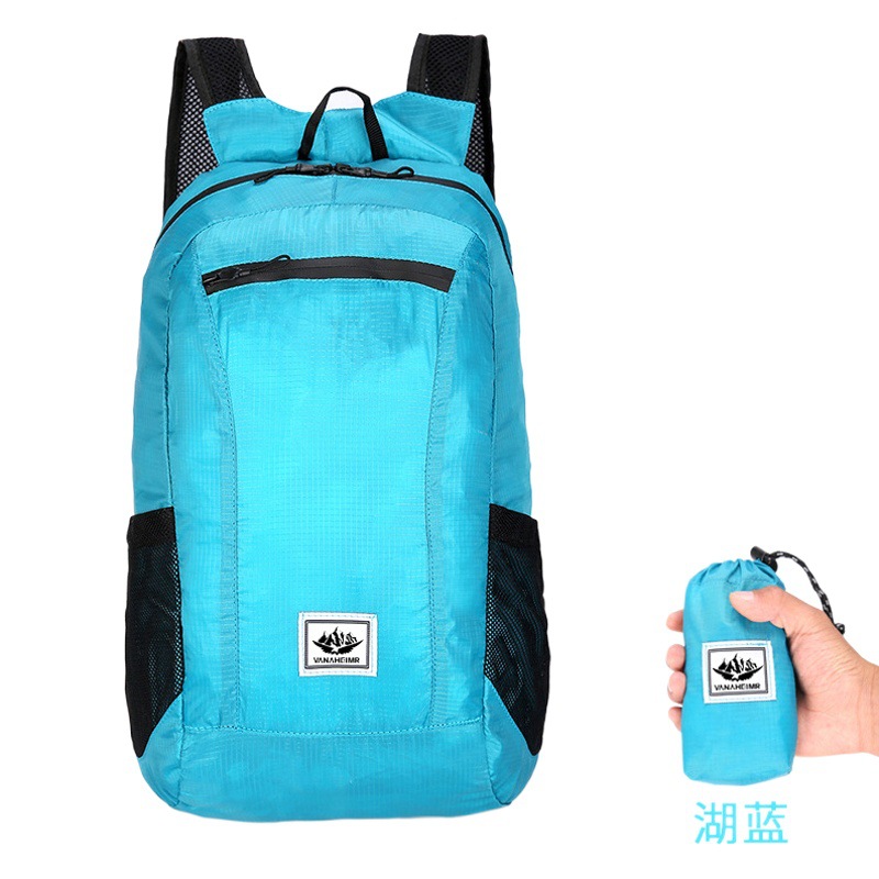 Nuevo colorido plegable bolsa al aire libre mochila impermeable ultra-ligero bolsa de piel viaje Mochila deportiva logotipo imprimible
