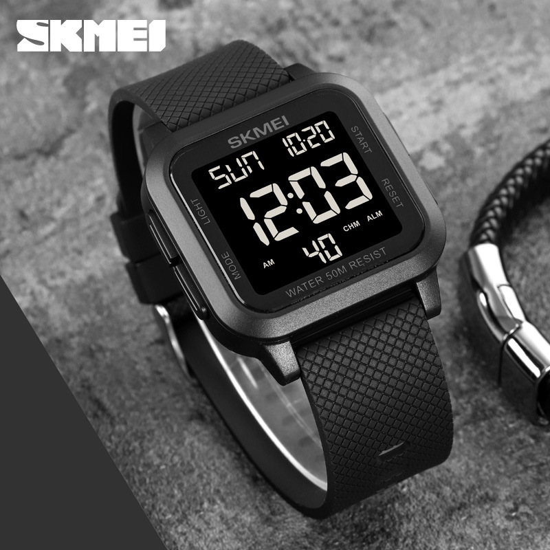 Skmei 1894 cuadrado multifuncional luminoso reloj de estudiante para hombres reloj electrónico deportivo impermeable para jóvenes