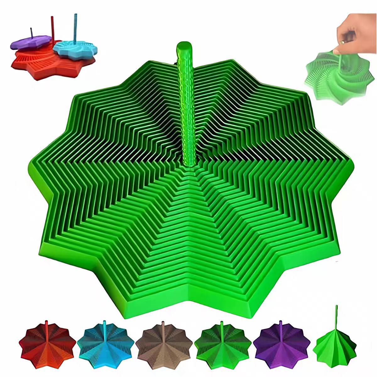 Impresión 3D descomprimida estrella ilusión óptica plegable juguete de puzzle infantil poligonal torre de rábanos espiral mesa tridimensional image 3
