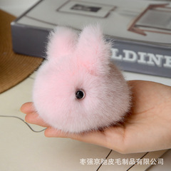 Cute faux sable fur little jade rabbit plush keychain car key holder bag accessory