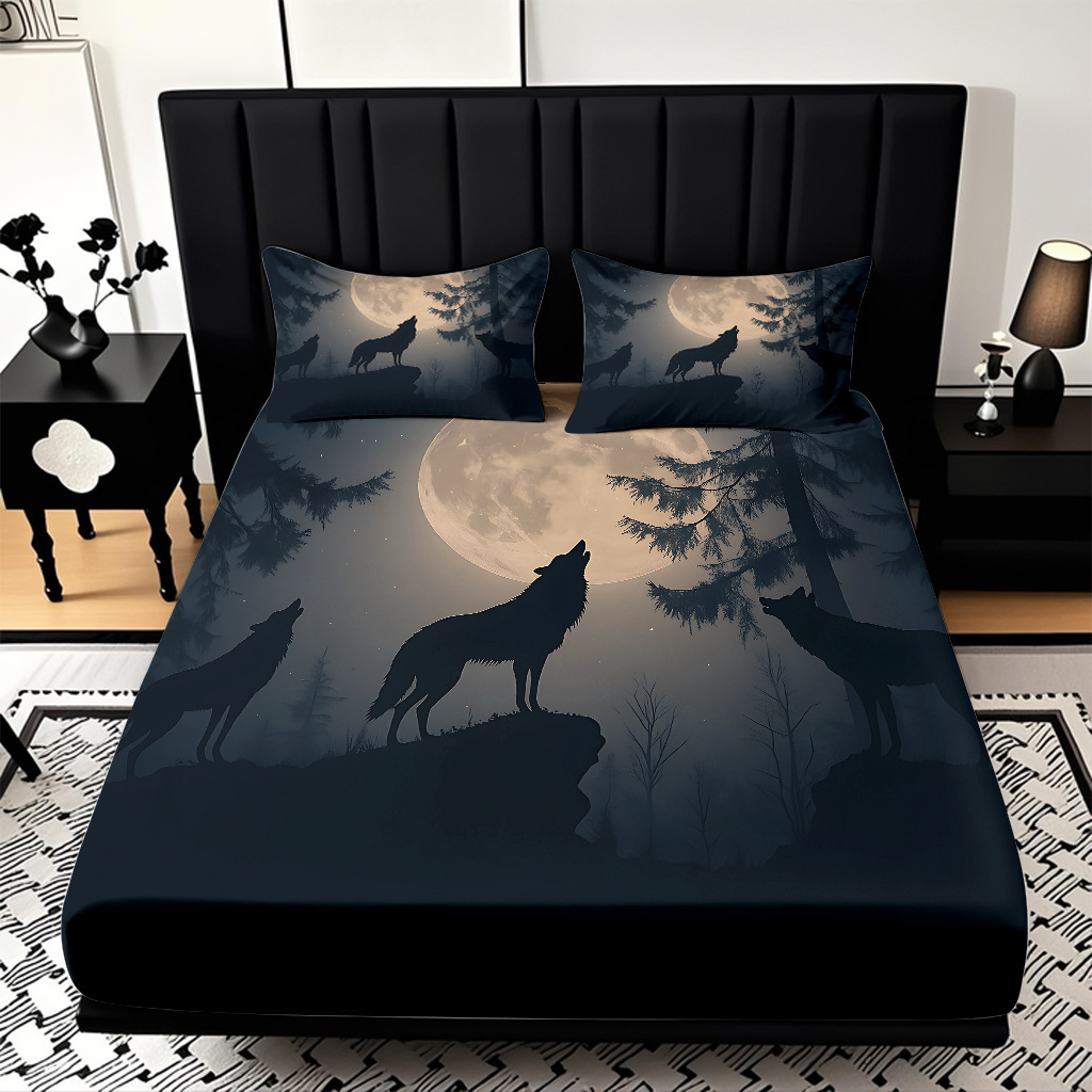 TEMU / JIT impresión digital 3D transfronteriza serie de wolf molido cama de cama de cama de cama para diseñar