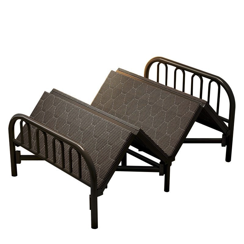 Casa de alquiler Cama individual plegable Cama simple para adultos Cama doble 1m2 dormitorio de alquiler Cama de tablero duro