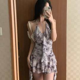 2026新款韩国ins风纯欲风遮肉显瘦保守裙款连体游泳衣女休闲泳装