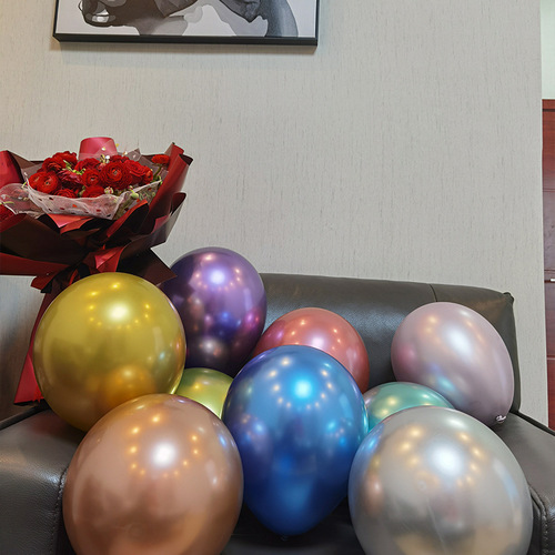 Yihua Balloon Factory Direct Supply 1.8g 10-inch Metal Balloon Wholesale Available for Wedding Birthday Party