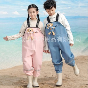 Nylon Wading Pants for Playing in the Water, Waterproof Pants for Kindergarten, Beach Fishing, One-Piece Water Shoes for Catching Fish