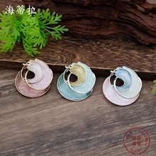 跨境热销珐琅彩镂空几何海浪磁吸胸针女士简约高级感多功能胸扣