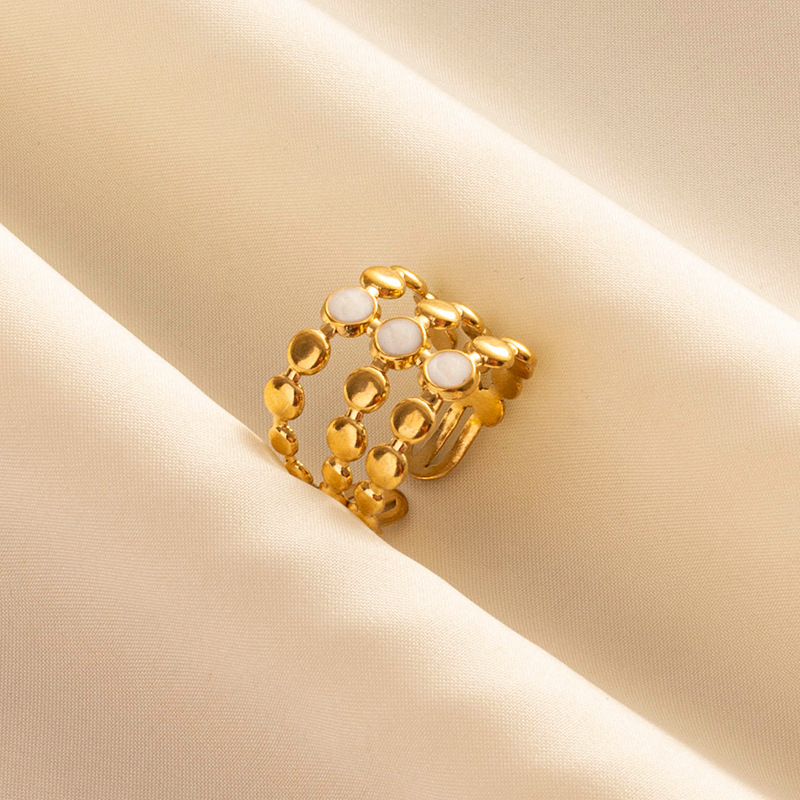 8, Adjustable Ring Size Ion Plating (IP) Real Gold Plated 18K Gold Geometric Round 304 Stainless Steel IG Style French Style Waterproof Non Tarnish Open Rings