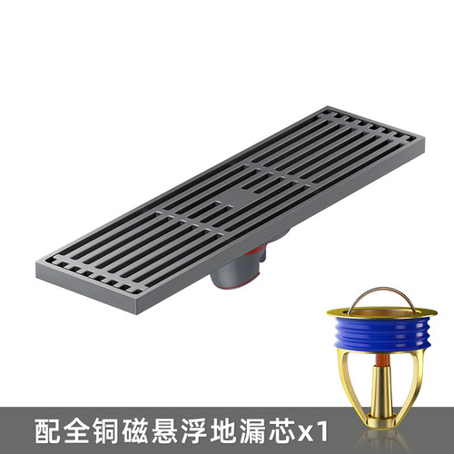 Full-copper magnetic levitation odor-proof high-flow dual-core bathroom anti-clog invisible floor drain with brick-inlay pest prevention