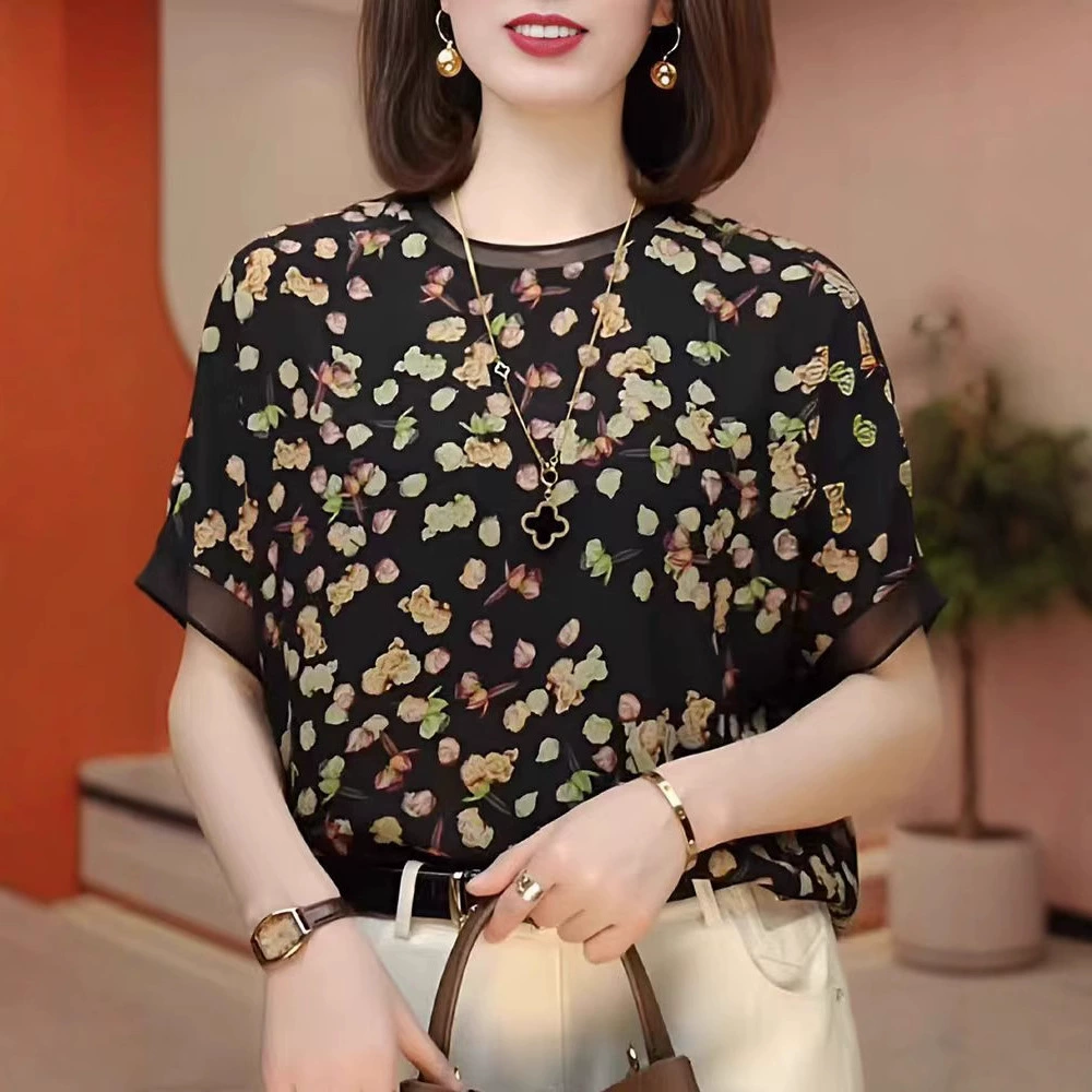 Женская футболка с короткими рукавами, новый весенний стиль, универсальный, стильный, шикарный, свободный, уменьшающий возраст топ в западном стиле для женщин.