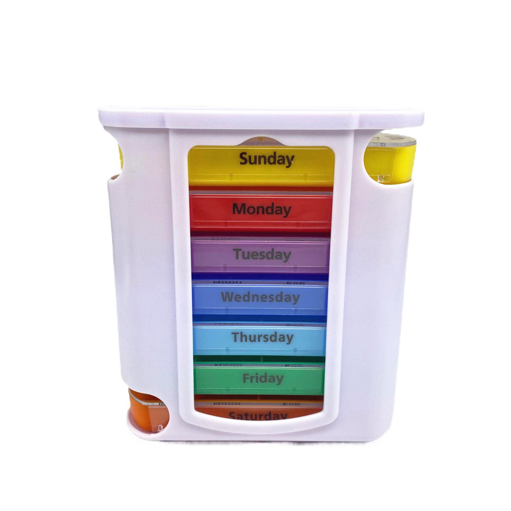 Amazon popular weekly tablet storage box 28-grid pill box AMPM compartment 7-day pill box 4 times a day
