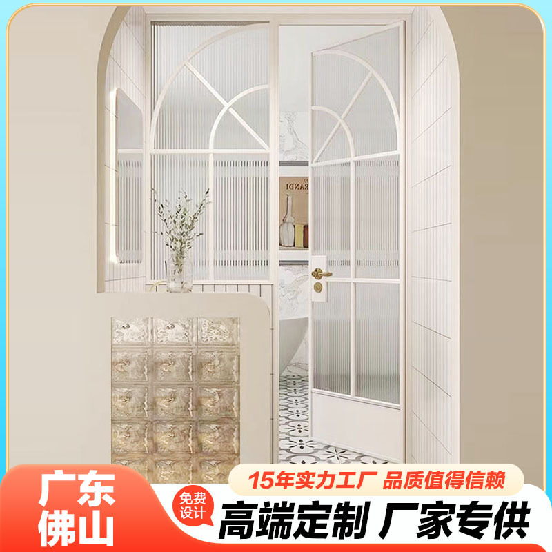 Kitchen Folding Window + Single Door, Thermal Break Aluminum Alloy Retro Lattice System Window, Panoramic Folding Window for Balcony and Shop