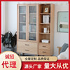 Northern Europe Solid wood bookcase modern Simplicity Lockers White oak Glass door Display cabinet Light extravagance Log bookshelf