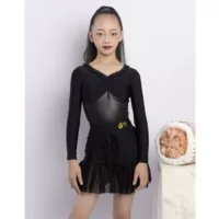 GTYDANCE2024 Новый осенний и зимний латинский танцевальный костюм для девочек для детей высокого уровня с длинными рукавами латинский танцевальный костюм для выступлений