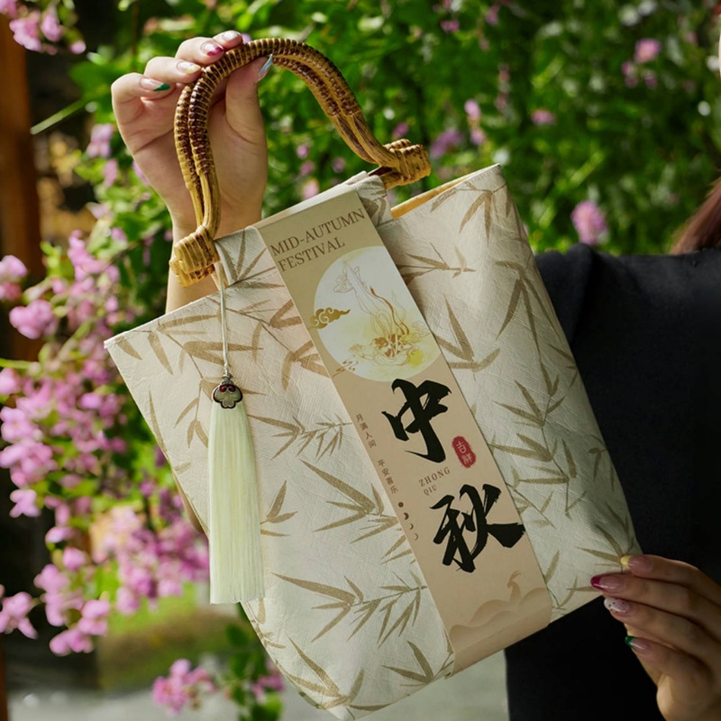 2025新款中秋月饼包装盒杜邦纸高档手提袋礼盒公司酒店送客礼品|undefined