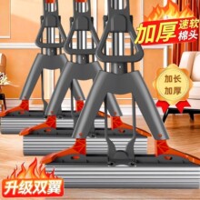海绵拖把滚轮式免手洗一拖净加厚胶棉对折挤水拖把家用懒人拖把